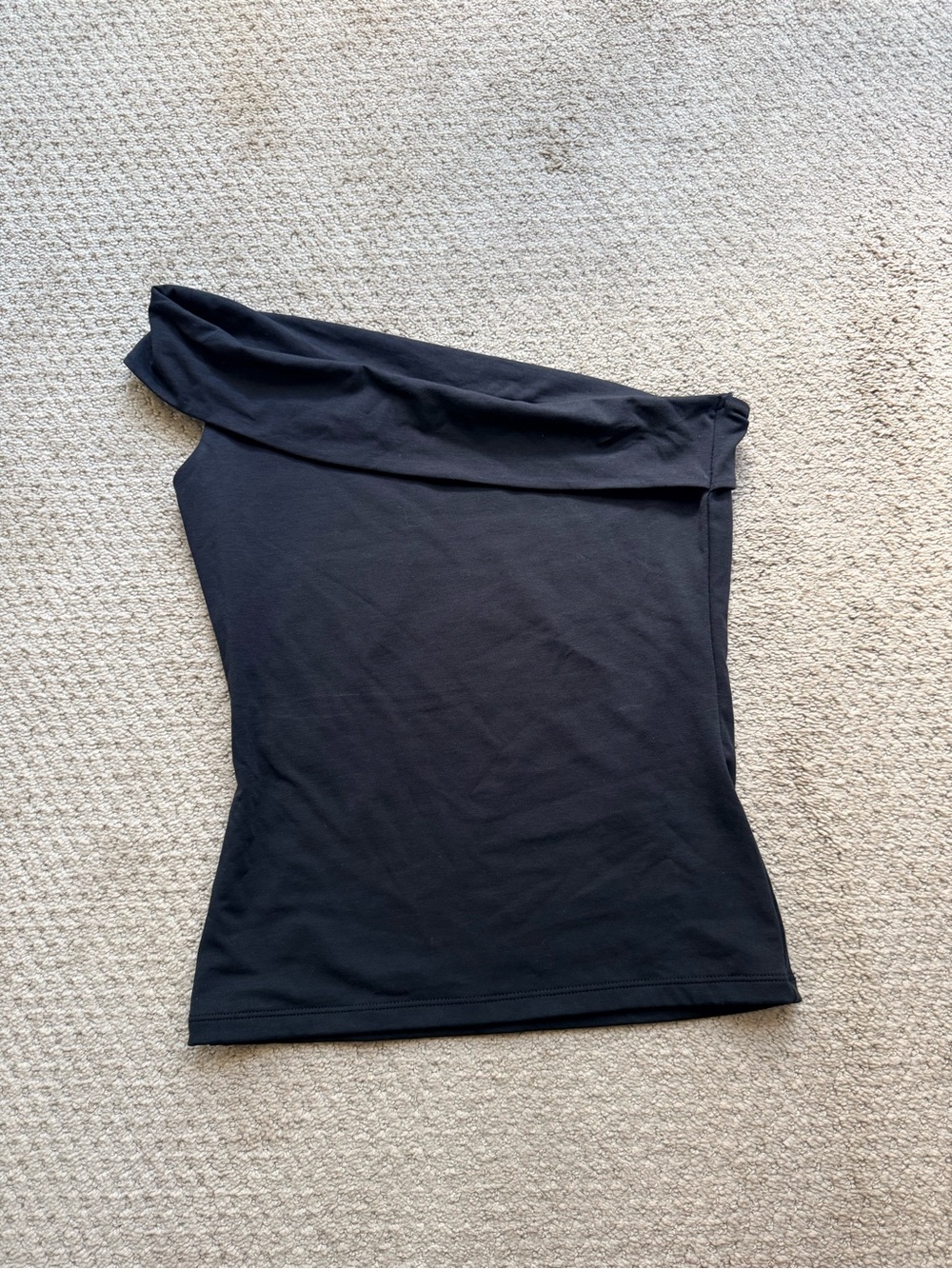 Abercrombie & Fitch One-Shoulder Black Tank Top
